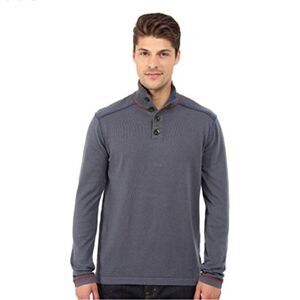 ECOTHS Mens sweater turtleneck  Henley Gray Size XL NWT